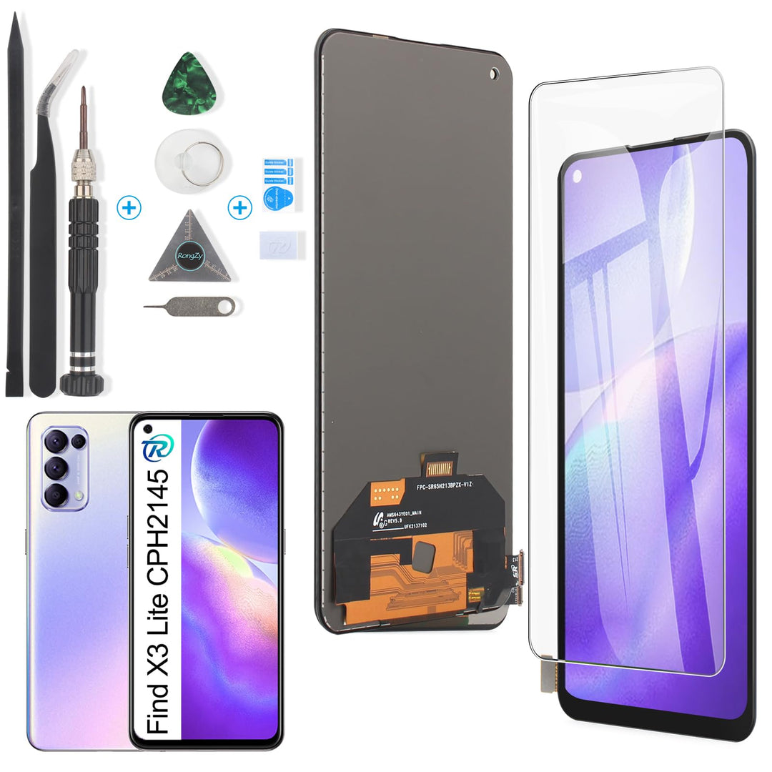 RongZy Display für Oppo Find X3 Lite CPH2145/RENO5 5G Bildschirmersatz Digitizer Touchscreen Montier