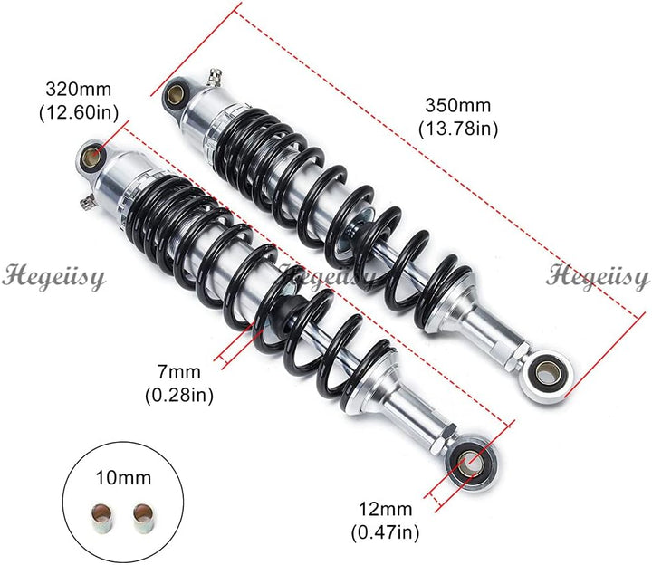 Hegeiisy ZR400C 320 mm 12,6 Zoll 7 mm Feder Universal Motorrad Luftstossdämpfer Hinterradaufhängung