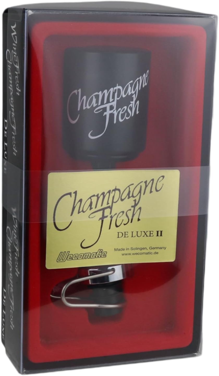 Champagne Fresh de Luxe II Edler Champagnerverschluss/Sektverschluss inkl. Pumpe (Messingkappe verch