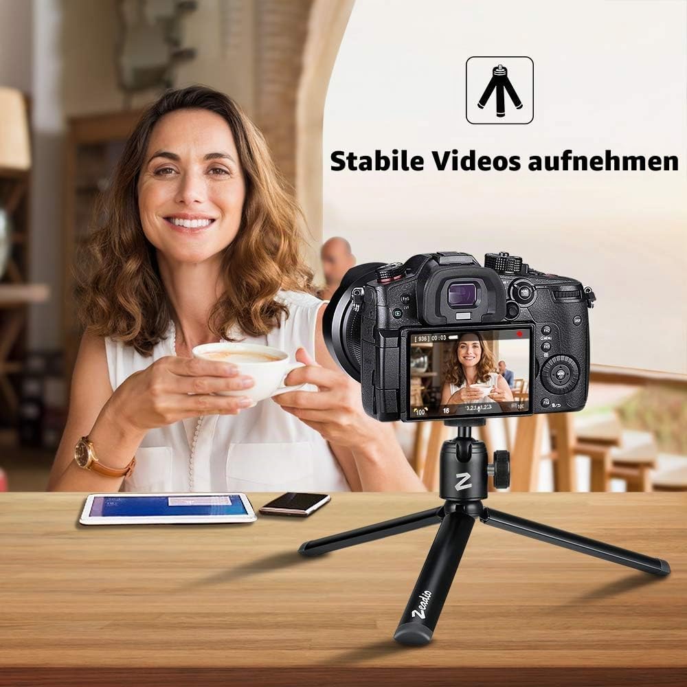 Zeadio Metall-Stativ + Kugelkopf-Halterung, mit 1/4 Zoll Schraube, Tisch-Stativ für Smooth 4, Crane