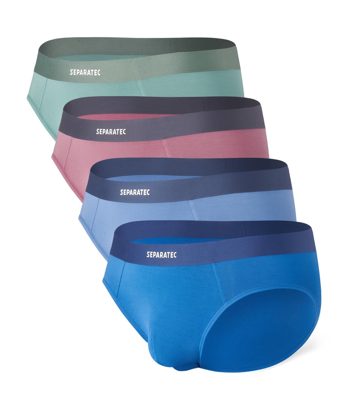 Separatec Herren Boxershorts 4er Pack Doppelbeutel Dual Pouch, Bambus Unterhosen Männer, Stretcken H