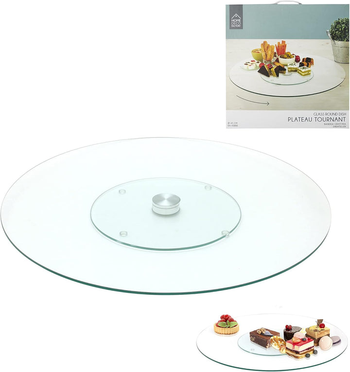 Saveur & Dégustation Plattenspieler Oben, Glass, durchsichtig, 45,5 x 45,5 x 2,9 cm