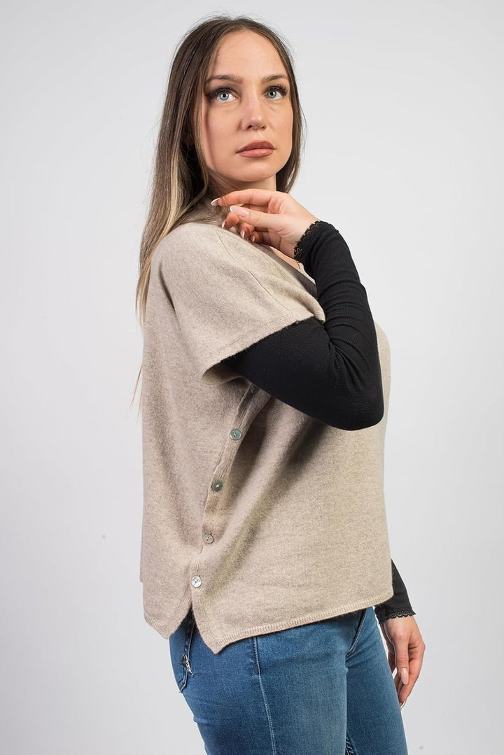 Dalle Piane Cashmere - Poncho mit Knöpfen aus Kaschmir-Gemisch - für Damen Einheitsgrösse Grosse Grö