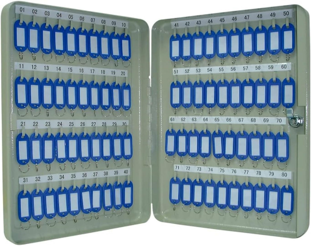 Q-Connect Schlüsselschrank-80 Haken, Zylinderschloss, 1 80 Tasten, 80 Tasten