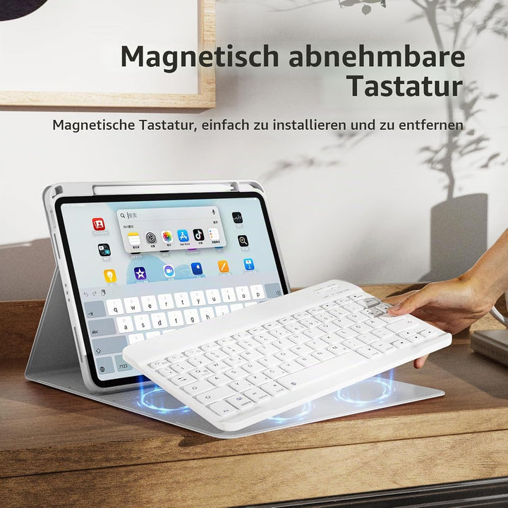 Hülle mit Tastatur für iPad Air 11 Zoll (2025 M3/2024 M2), iPad Air 5./4. Gen(2022/2020) 10.9 Zoll,