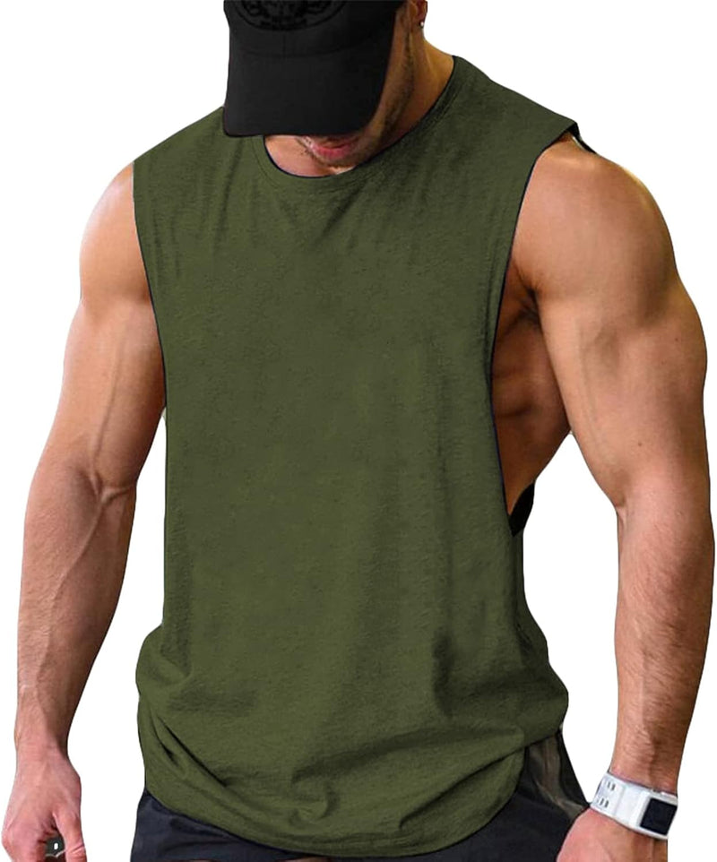 COOFANDY Tank Top Herren Gym Bodybuilding Shirts Ärmellose Muskelshirts Männer S Armeegrün(1 Stück),