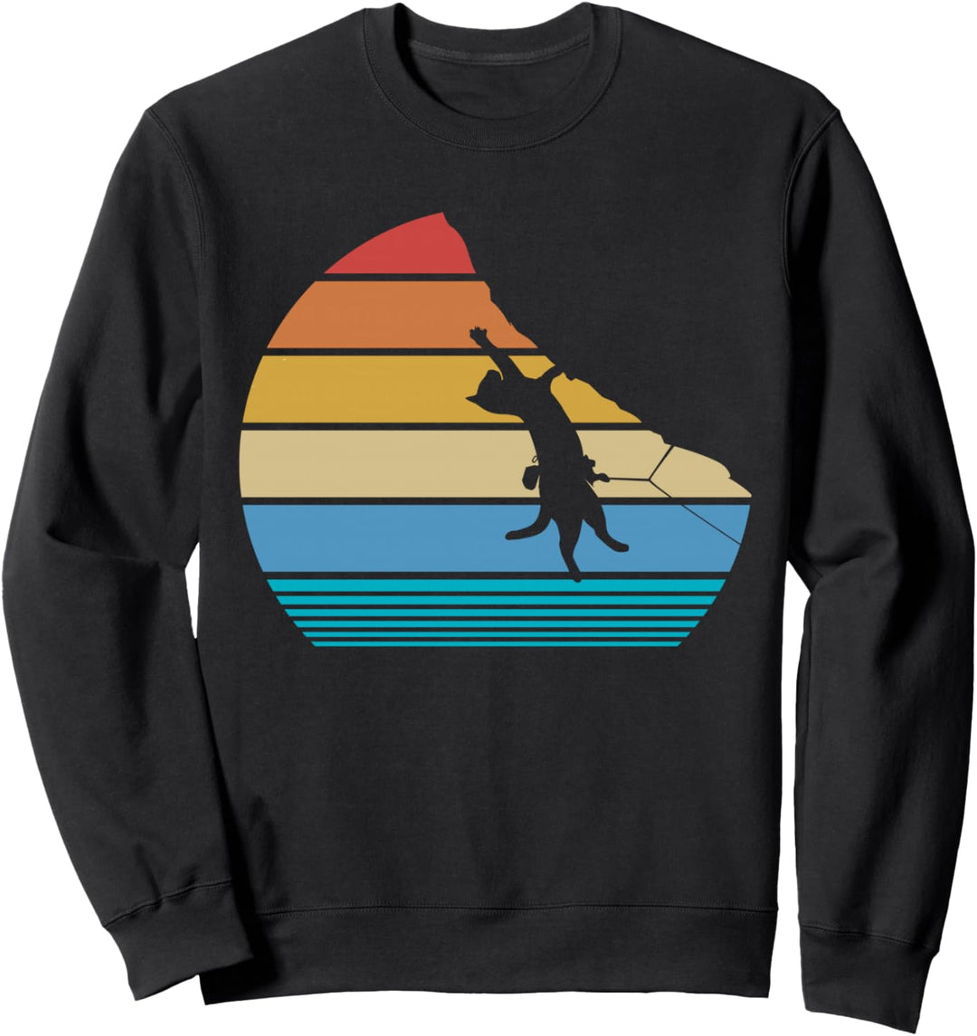 Retro-Katzenklettern, Miauenmotiv, Vintage-Kitty-Geschenk, Kletterer Sweatshirt