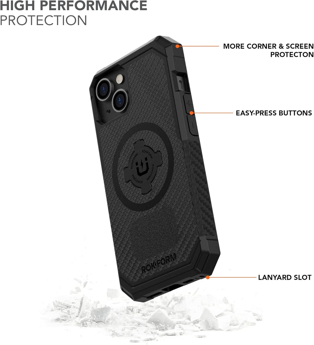 Rokform Schutzhülle für iPhone 14, Rugged-Serie, doppelt magnetisch, iPhone-Cover mit RokLock-Drehve