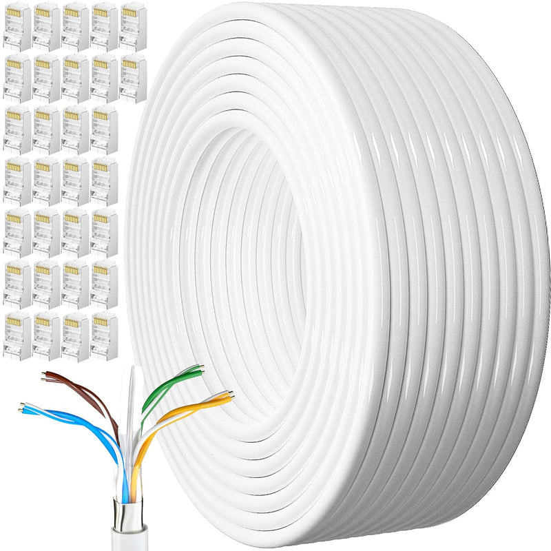 Netzwerkkabel 150m Outdoor, Lan Kabel Cat 6 150 Meter Verlegekabel Weiss Lange Aussenbereich Install