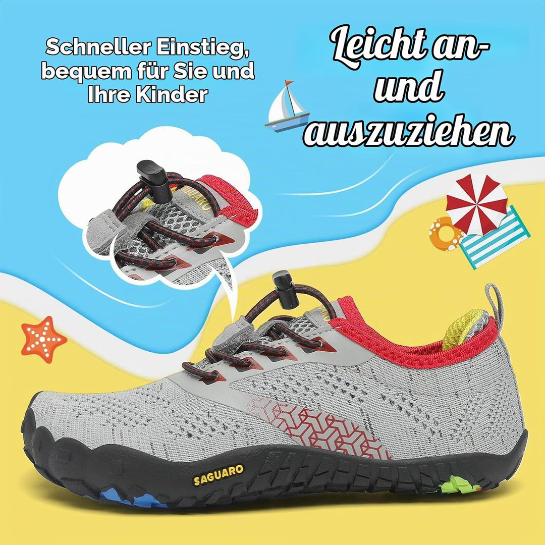 SAGUARO Kinder Barfussschuhe Schnell Trocknend Badeschuhe,24-36 EU 26 EU Grau, 26 EU Grau