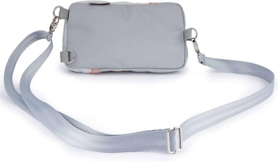 360 Grad Nautik Umhänge-Tasche Segeltuch weiss-grau mit Zahl orange