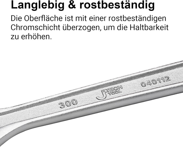 Jetech Verstellbarer Schraubenschlüssel 300 mm （12 Zoll – Profi-Rollgabelschlüssel mit breiter Backe