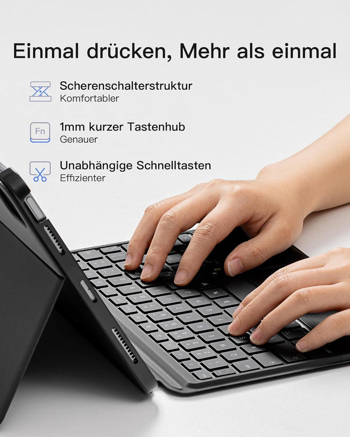Inateck Tastatur Hülle für iPad Air 6 11 Zoll 2024,iPad Air 5/4 10.9 Zoll,iPad Pro 11 Zoll 4/3/2/1,H