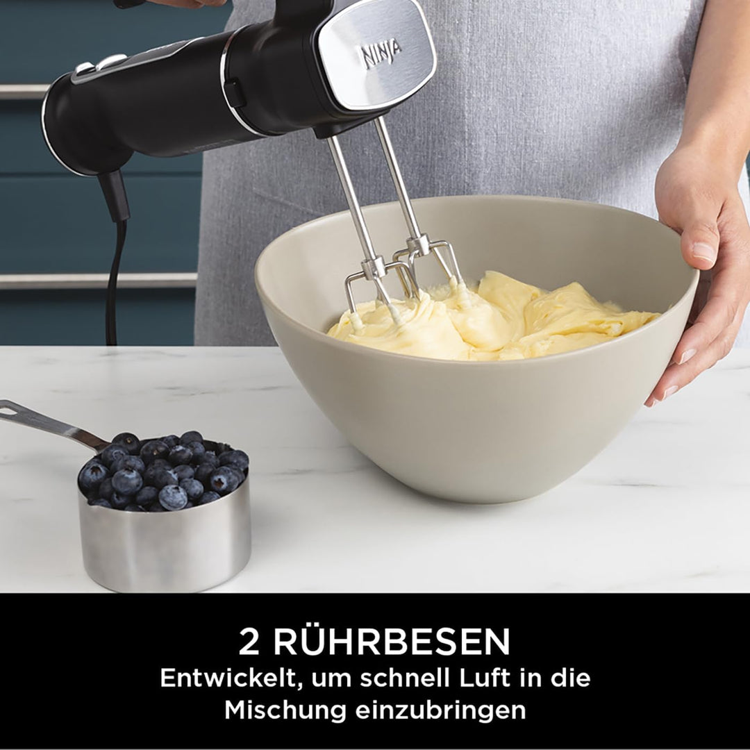 Ninja Foodi 3-in-1 Stabmixer, Handmixer & Zerkleinerer, Stufenweise Anlauf, 2 Misch- und 5 Rührgesch