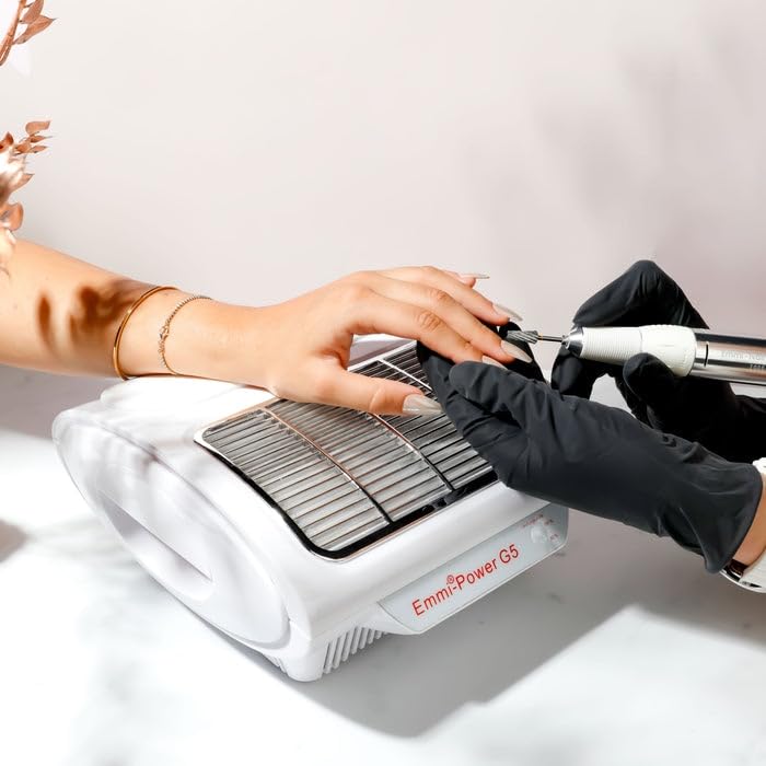 Emmi Nail Power G5 Staubabsaugung Nagelstudio elektrisch – leiser Staubabsauger mit Feinstaubfilter