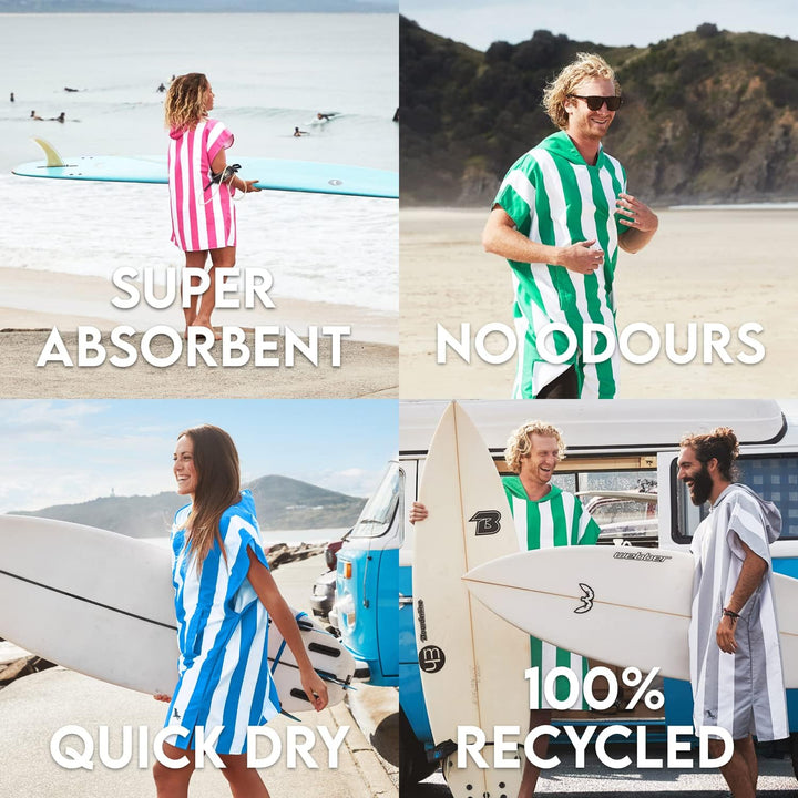 Dock &amp; Bay Poncho für Erwachsene - Kapuzenhandtuch mit tiefen Taschen, Wickeltuch - für Strand &amp; Poo