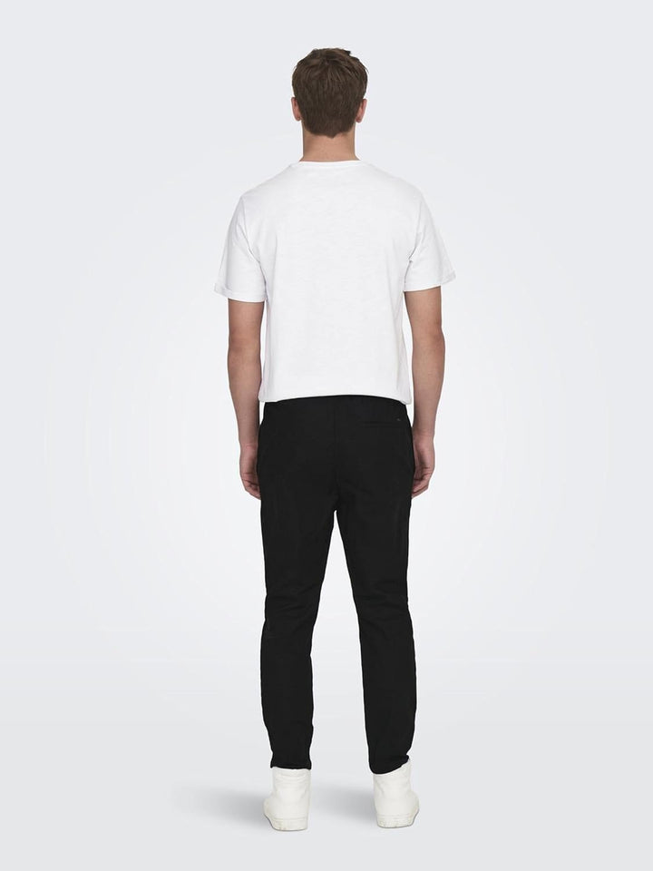 ONLY & SONS Male Jogginghose Verjüngt Mid Rise Hose XS Schwarz, XS Schwarz