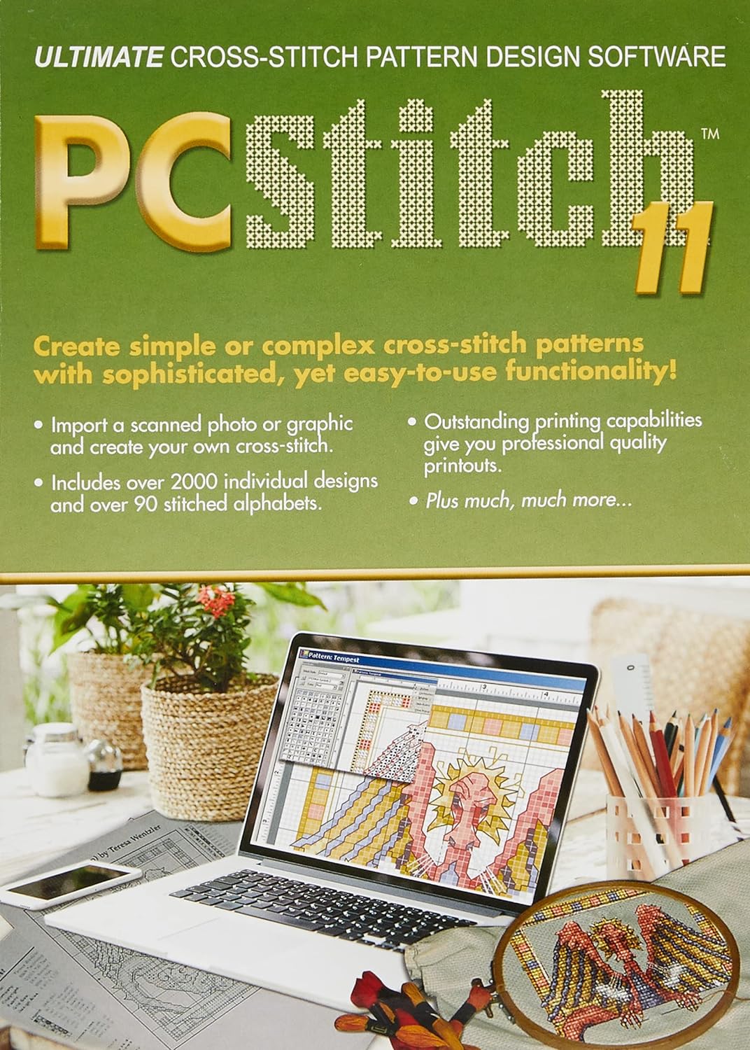 M & R Technologies Pc Stitch Pro Kreuzstich-Software Version 11, Nicht zutreffend, Mehrfarbig, 19.3