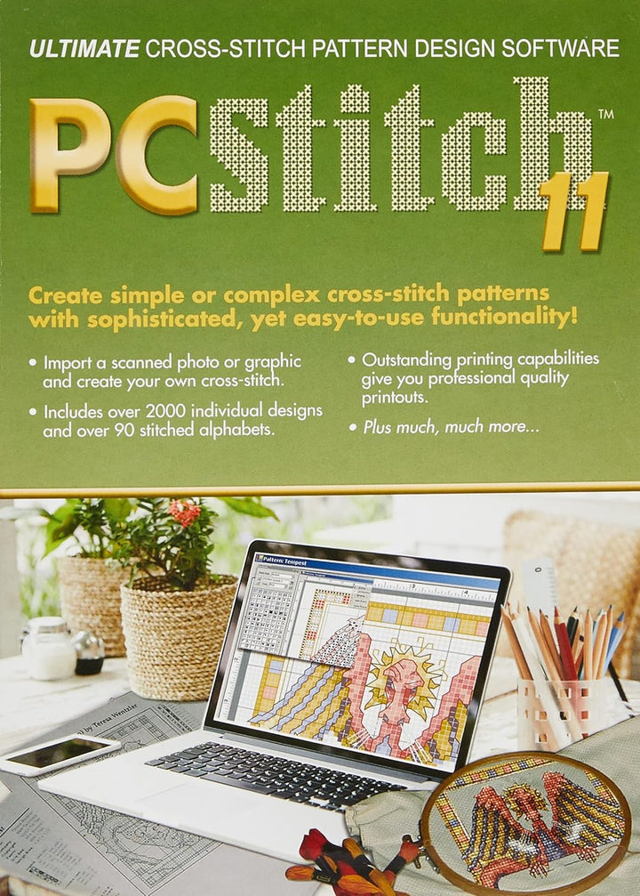 M & R Technologies Pc Stitch Pro Kreuzstich-Software Version 11, Nicht zutreffend, Mehrfarbig, 19.3