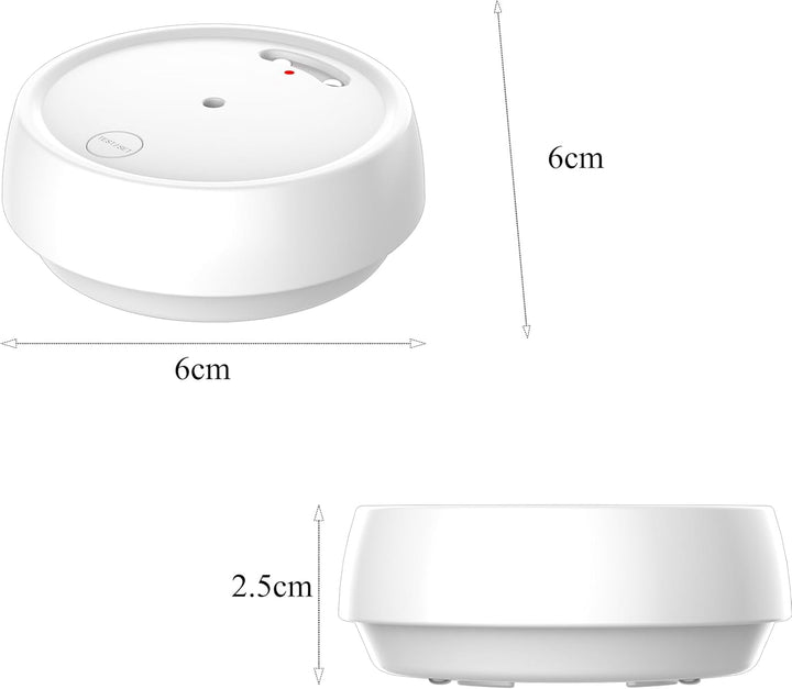 Wassermelder WLAN mit Batterie, IP66 Wassersensor, 80dB Wasseralarm Kompatibel mit Tuya/Smart Life A