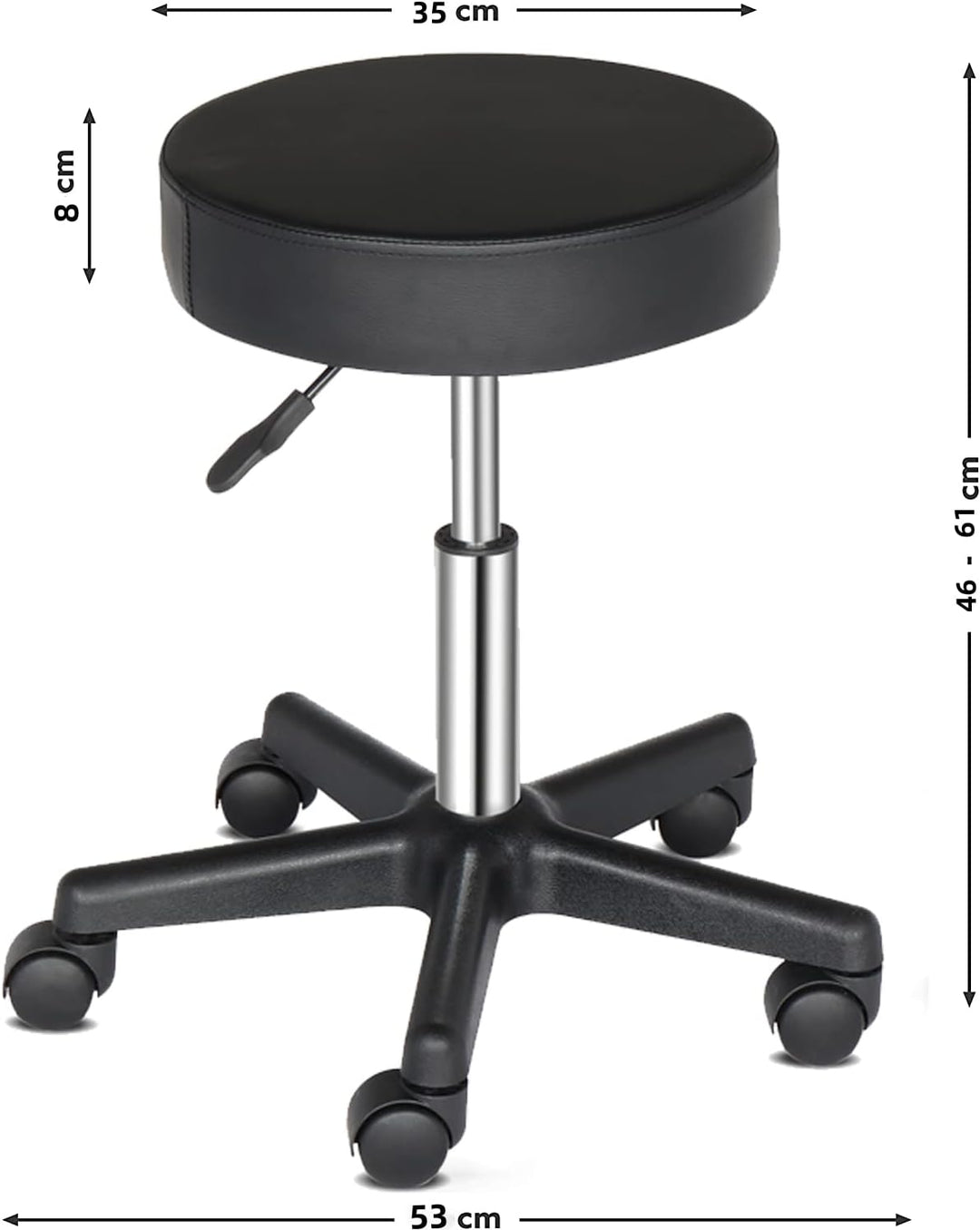 LEADZM Rollhocker Drehhocker Praxishocker Arbeitshocker Bürohocker Hocker 360° Drehbar mit höhenvers
