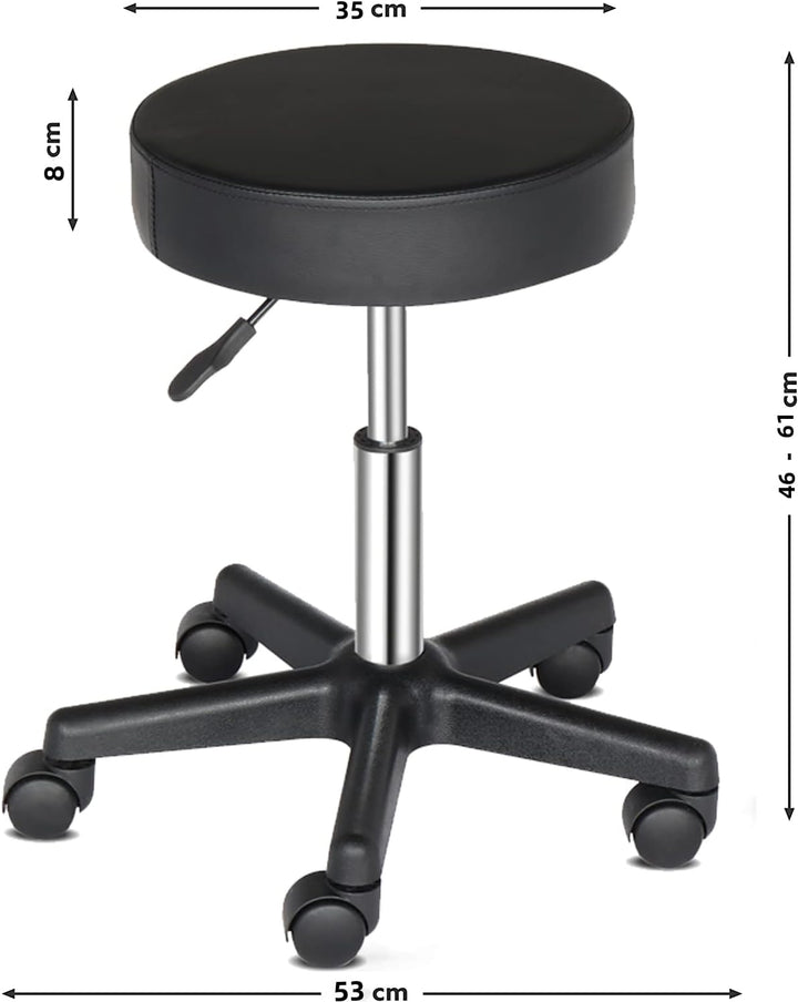 LEADZM Rollhocker Drehhocker Praxishocker Arbeitshocker Bürohocker Hocker 360° Drehbar mit höhenvers