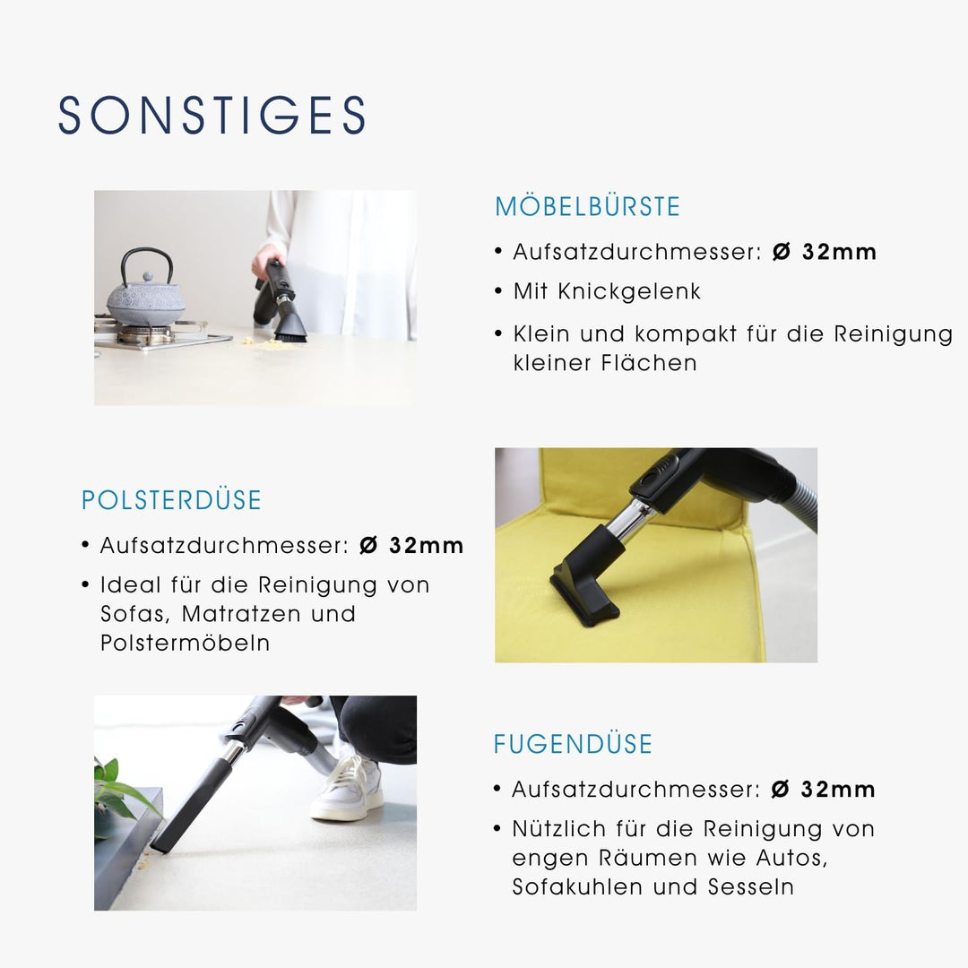 Bausatz 5 Hartbodendüse für Zentralstaubsauger Durchmesser ø32mm