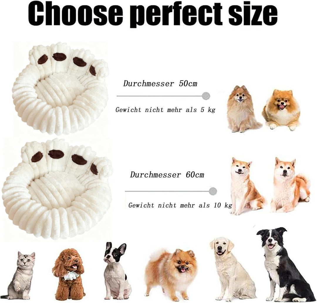 Flauschig Haustierbett Warm Hundebett Katzenbett Niedlich Bärentatzen-Form Hundekissen Katzenkissen