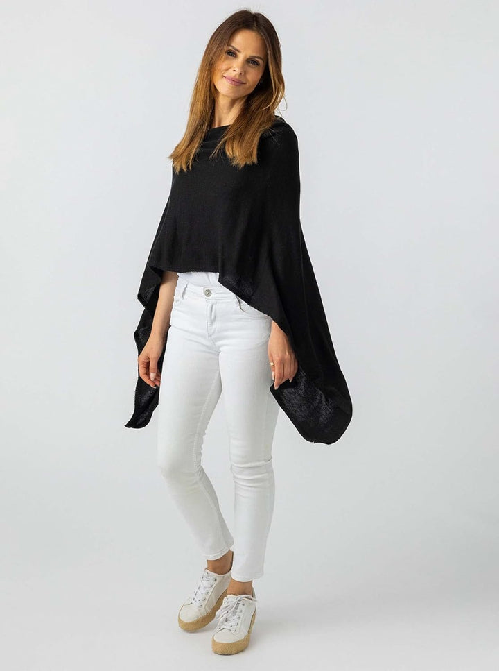 "Cashmere Dreams Poncho-Schal aus Baumwolle - Hochwertiges Cape für Damen - Umhängetuch und Tunika -