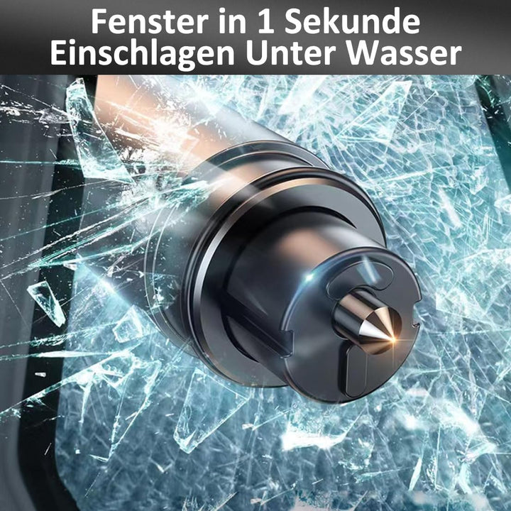 Sicherheitshammer mit Gurtschneider-Notfall mit Testglas-Notfallhammer Auto mit Upgrade Anti-Rutsch