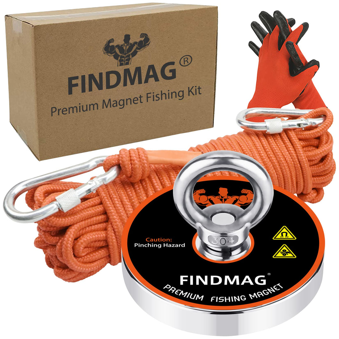 FINDMAG Neodym Magnete Extra Stark, 272 kg, Magnetfischen Set, Starke Magnete, Magnet Fischen Angel