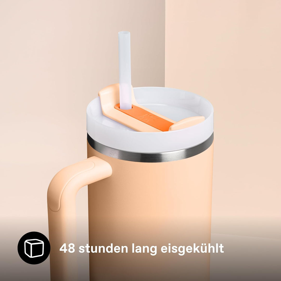 STANLEY 1913 Quencher H2.0 FlowState Trinkbecher 1.2L - Orange Sherbet | Kühlt 11 Std. - 48 Std. eis