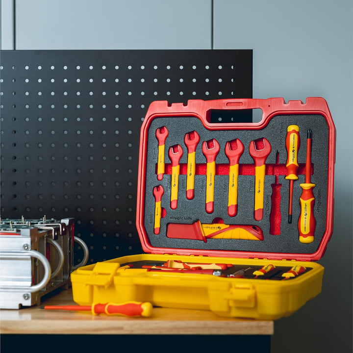 HÖGERT TECHNIK 25er-Set Elektriker Werkzeug Set isolierter 1000V Hand Screwdriver, Schlitz und Kreuz
