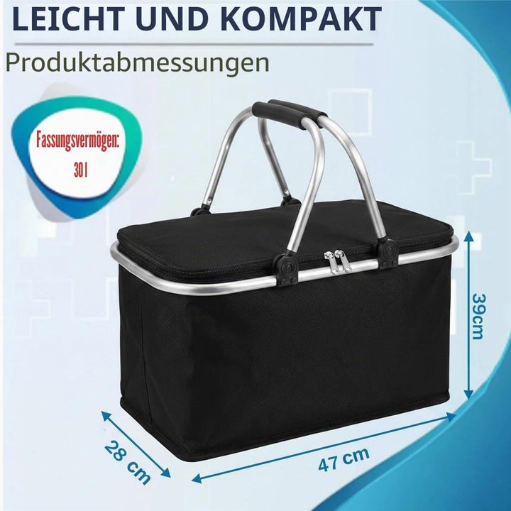 Einkaufskorb,Einkaufskorb Faltbar,Thermo Als Picknickkorb,Tragekorb,Kühlbox Tragbare Mit Gepolsterte