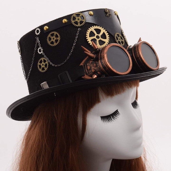 GRACEART Zauberkasten Steampunk Zylinder Hut Steampunk Herren and Steampunk Damen with Goggles, Gear