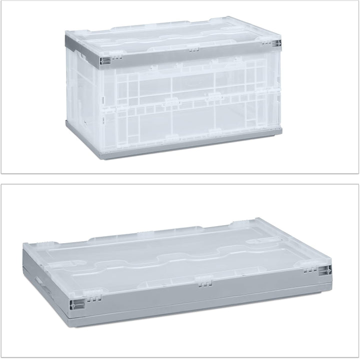Relaxdays Profi Transportbox, stabil, Gewerbe, hochwertiger Kunststoff, Qualität, 60L, HBT 31,5 x 59
