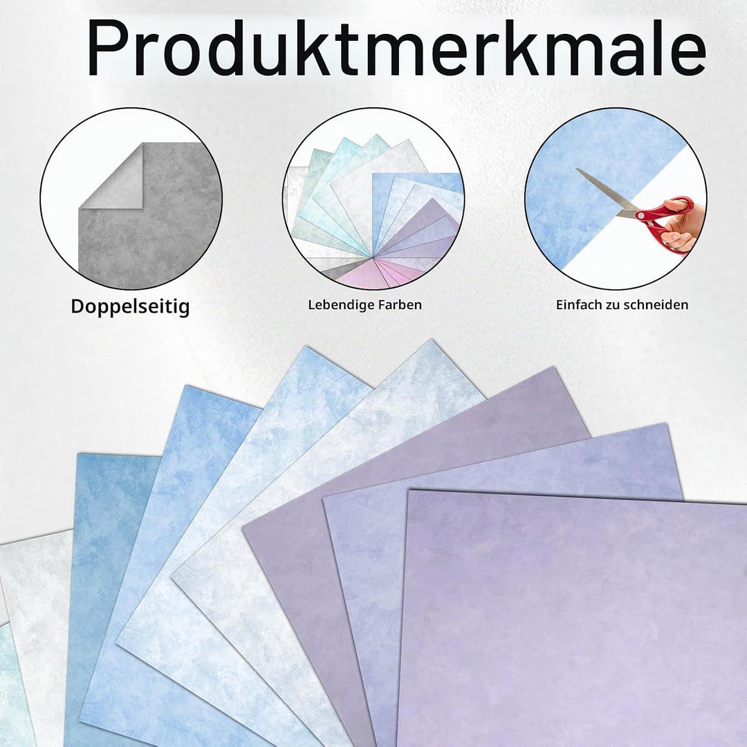 24 Blatt Scrapbook Papier Buntes Scrapbooking Papier Doppelseitiges Dekorpapier Scrapbook Bastelpapi