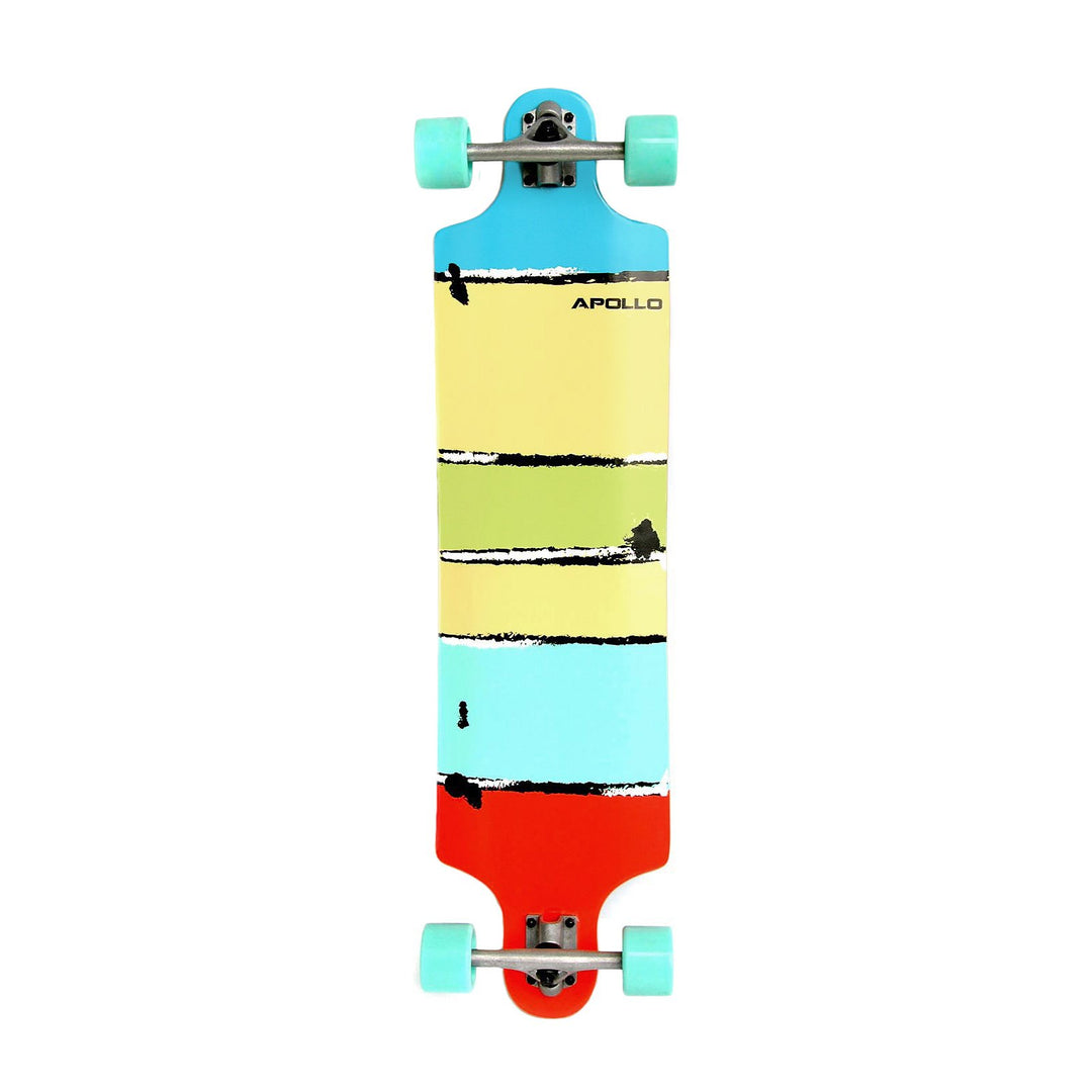 Apollo Longboard, Komplettboard mit High Speed ABEC Kugellagern, Drop Through, Freeride, Skaten, Cru