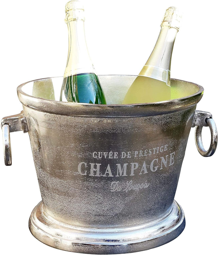 MichaelNoll Champagnerkühler, Weinkühler, Sektkühler, Getränkekühler, Flaschenkühler aus Metall, Alu