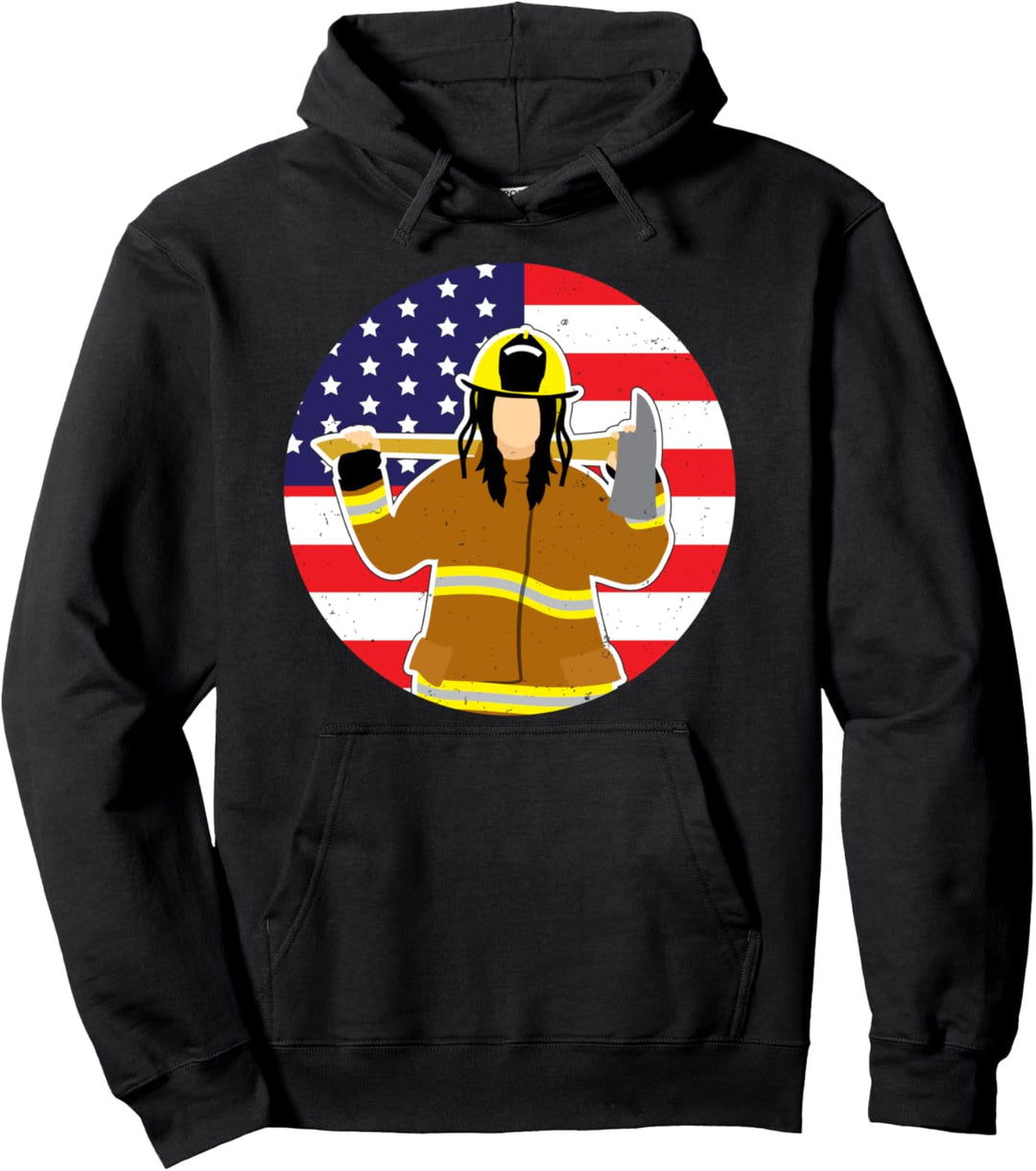 Feuerwehrmann USA Flagge Amerika Hoodie Pullover Hoodie