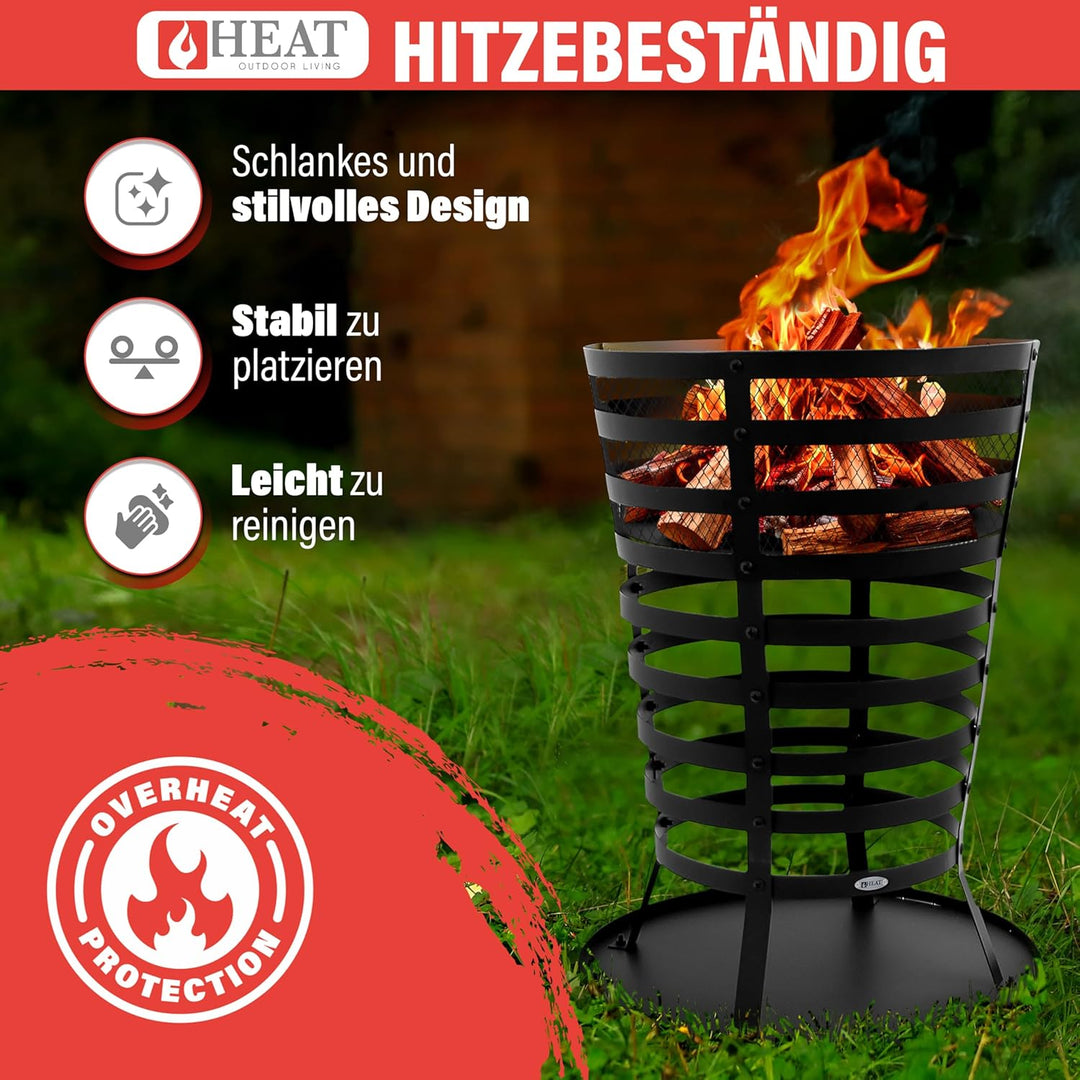 HEAT Outdoor Living Feuerkorb - Feuerschalen für den Grten - Feuerstelle Outdoor &amp; Feuertonne - Feue