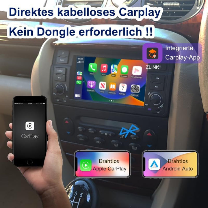 Amaseaudio Android 11 Autoradio, Drahtloses Carplay Android Auto, DSP+, Eingebauter DVD-Player, 1Din