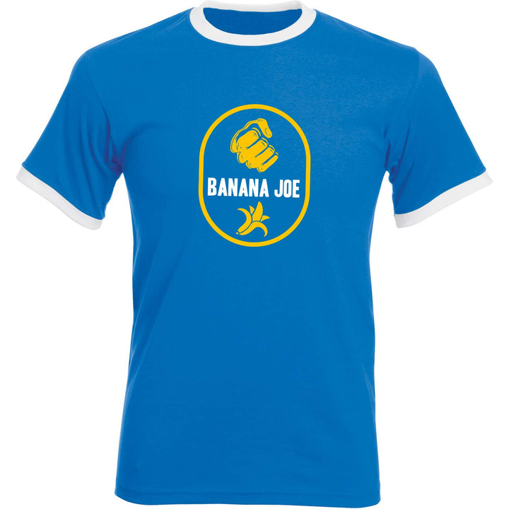 Banana Joe Original Herren Soccer Kontrast T-Shirt #2 mit HighEnd Druck Royalblau/Weiss M