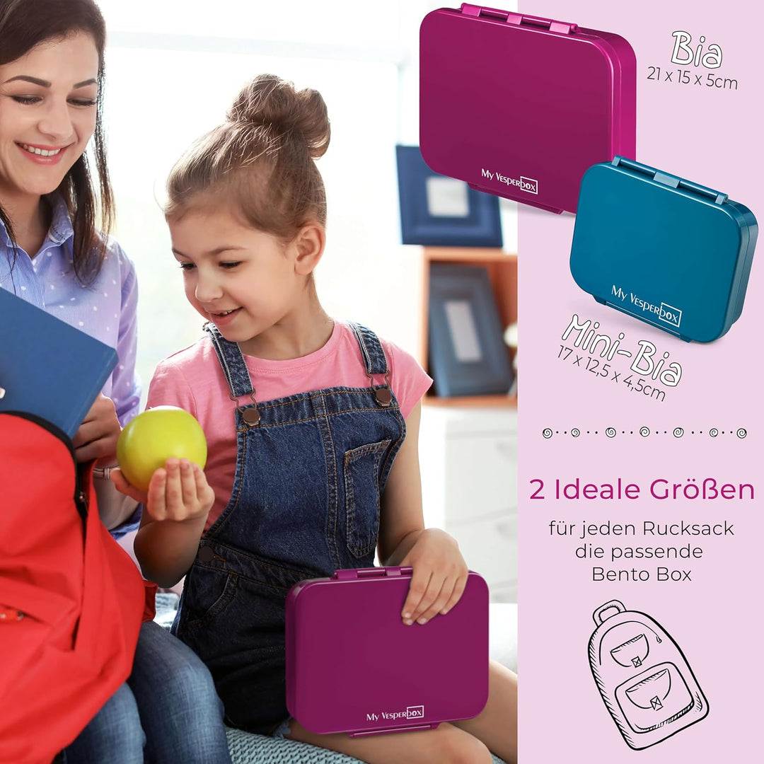 My Vesperbox – Bia - Bento Box Kinder - NEU - VERSTÄRKTE VERSCHLÜSSE - Auslaufsicher & BPA Frei - ex