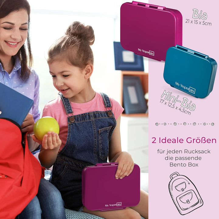 My Vesperbox – Bia - Bento Box Kinder - NEU - VERSTÄRKTE VERSCHLÜSSE - Auslaufsicher & BPA Frei - ex