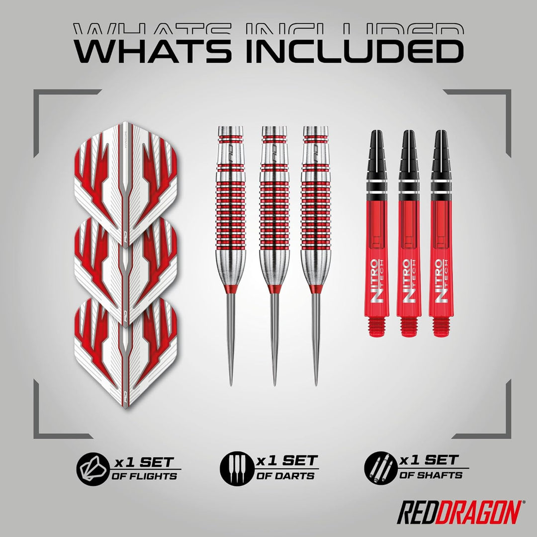 RED DRAGON Reflex Tungsten Darts mit Flights und Schäfte (Steel Dartpfeile) 26.0 Gramm, 26.0 Gramm