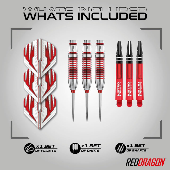 RED DRAGON Reflex Tungsten Darts mit Flights und Schäfte (Steel Dartpfeile) 26.0 Gramm, 26.0 Gramm