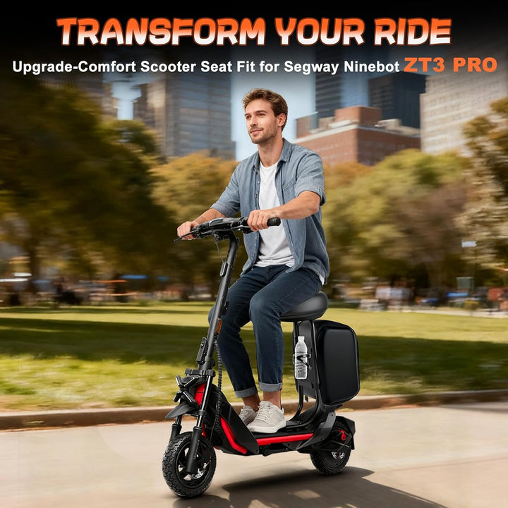 Sitz für Elektroroller passend für Segway Ninebot ZT3 Pro, Sitzaufsatz für Erwachsene mit 10L Grosst