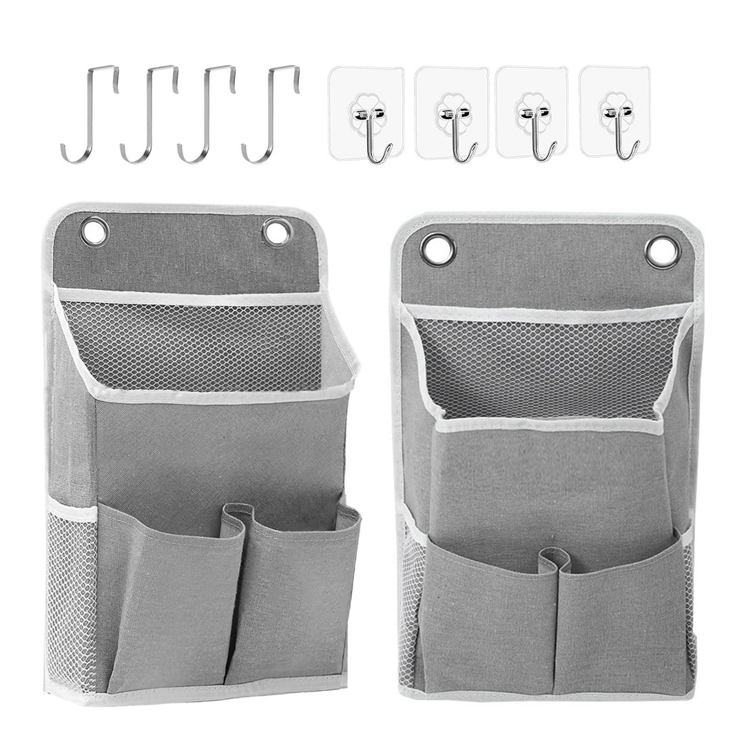 Hängeorganizer Camping, Camping Organizer – 2 Graue Mehrtaschen Hängende Aufbewahrung mit 4 Selbstkl