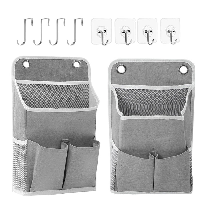 Hängeorganizer Camping, Camping Organizer – 2 Graue Mehrtaschen Hängende Aufbewahrung mit 4 Selbstkl